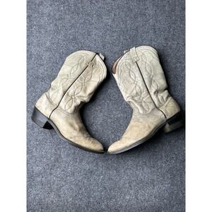 Mens Boots Palomino Western Gray Leather Pull On USA, Size US 10.5 D